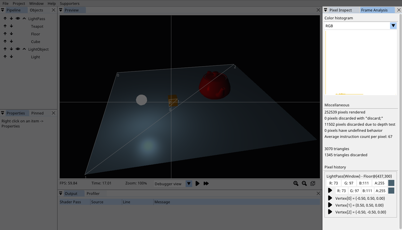 Frame Analysis window